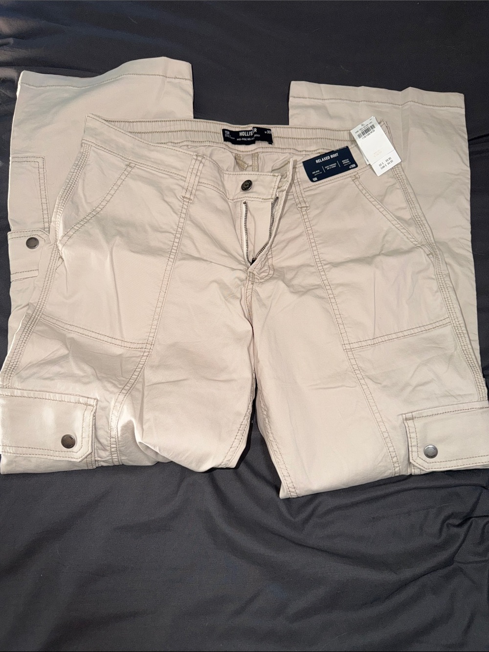 Hollister Light Beige Utility Cargo Pants NET Size 10R